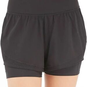 SPANX Get Moving Black Layered Athletic Skorts